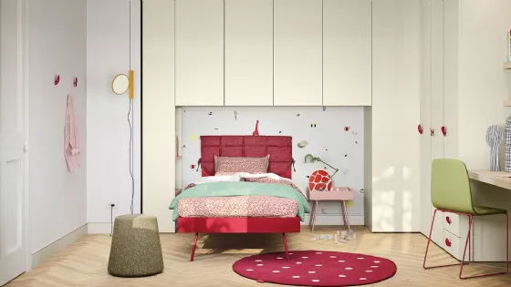 Cameretta a ponte Kids space 23 in melaminico di Nidi