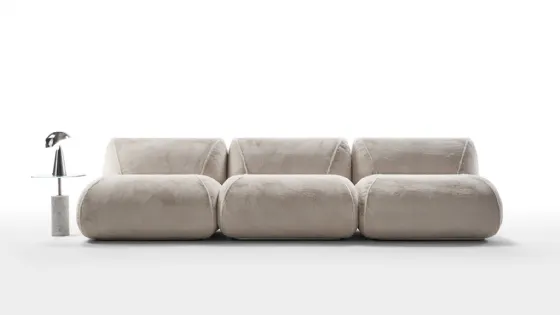 Divano lineare in tessuto Up Sofa di Rosini Divani